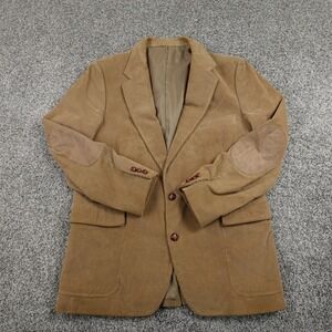 VTG Jordache Jacket Mens 44 Brown Corduroy Elbow Patch Western Blazer Sport Coat